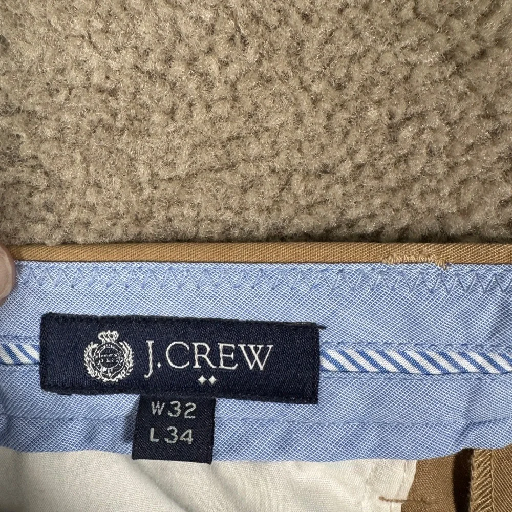J.Crew Bedford‎ Chino Pants Mens 32x34 Khaki Tan Flat Front 100% Cotton Office